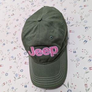 🫒 Jeep Olive Cap Pink Embroidery Adjustable Strap One size Cotton